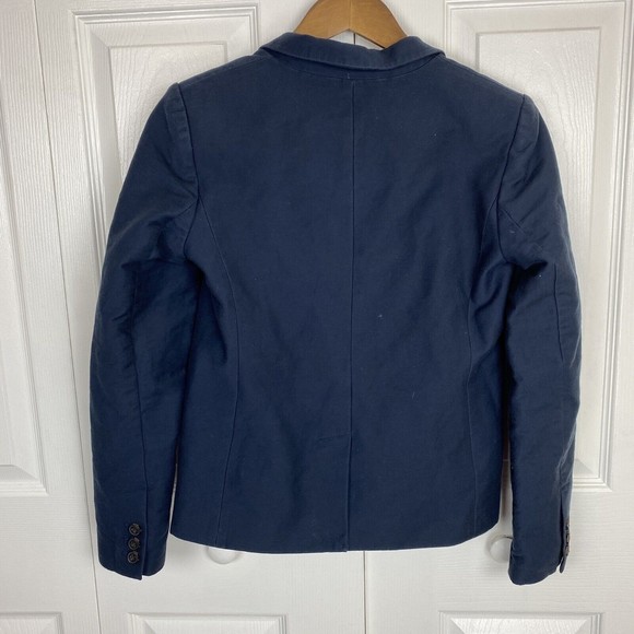 Jack Wills Size 6 Blazer Jacket Navy Blue Cotton Tailor Button Single breasted - Picture 3 of 6